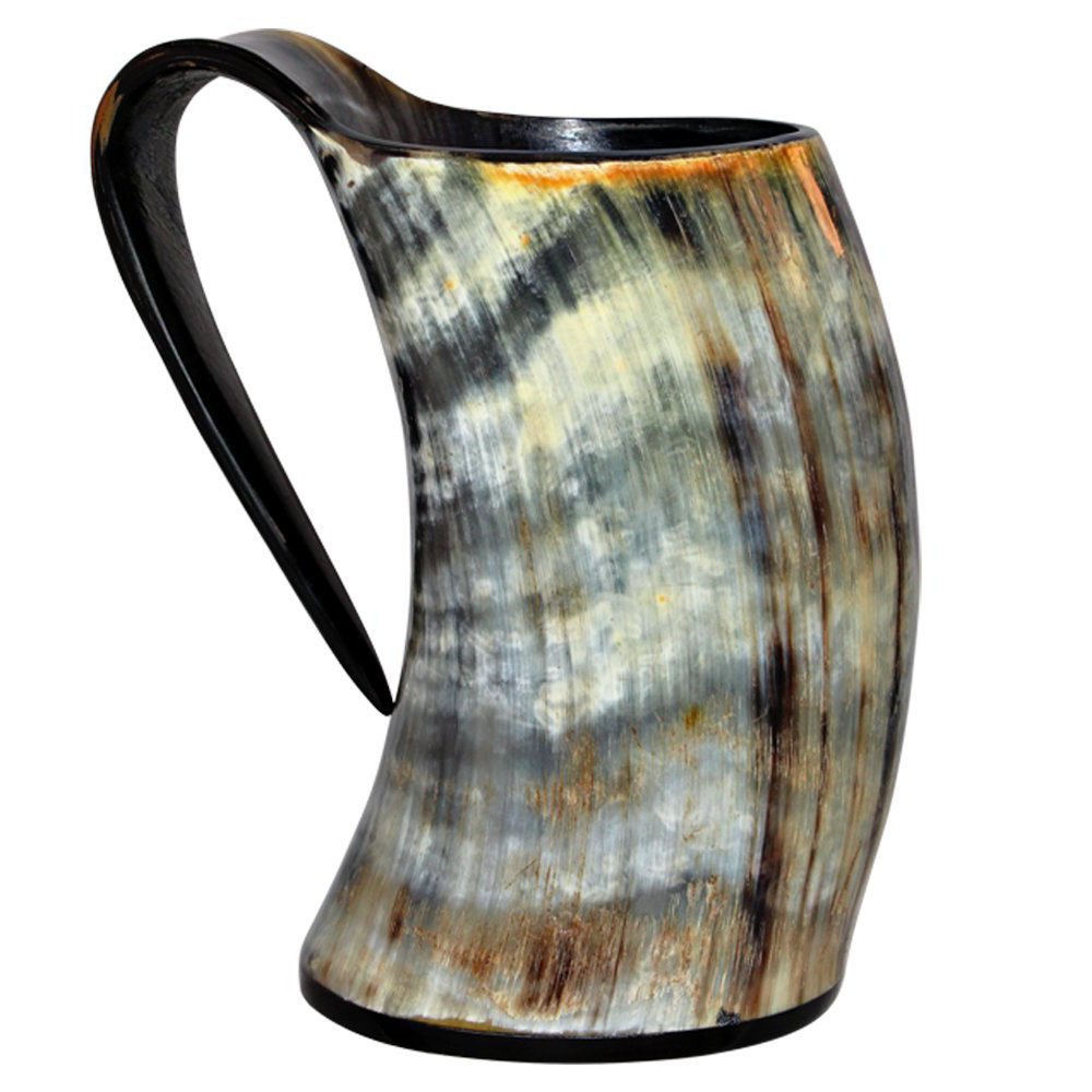 ZAHANAARA’s Vikings Valhalla Cup Drinking Horn Tankard Authentic Medieval Inspired drinking Mug (16oz)