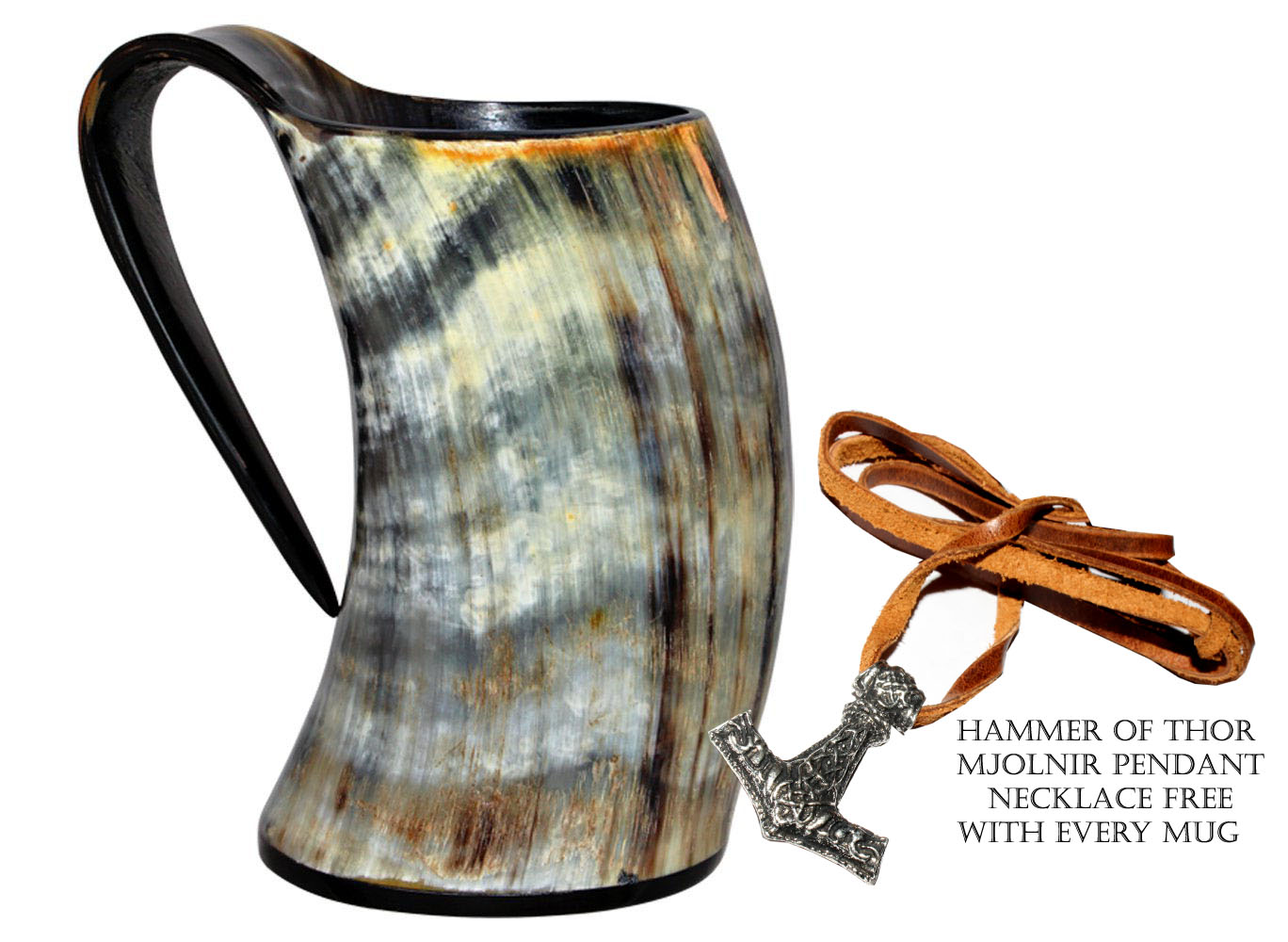 ZAHANAARA’s Vikings Valhalla Cup Drinking Horn Tankard Authentic Medieval Inspired drinking Mug (16oz)